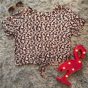 Pink cheeta print blouse